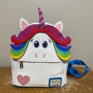 Disney Parks Loungefly Inside Out Rainbow Unicorn Mini Backpack